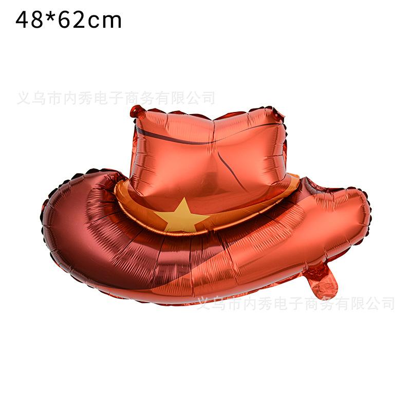 Horse Racing Festival Themed Balloon Party Stallion Western Cowboy Festival Boots Hat Horseshoe Aluminum Film Balloon Scene Decoration