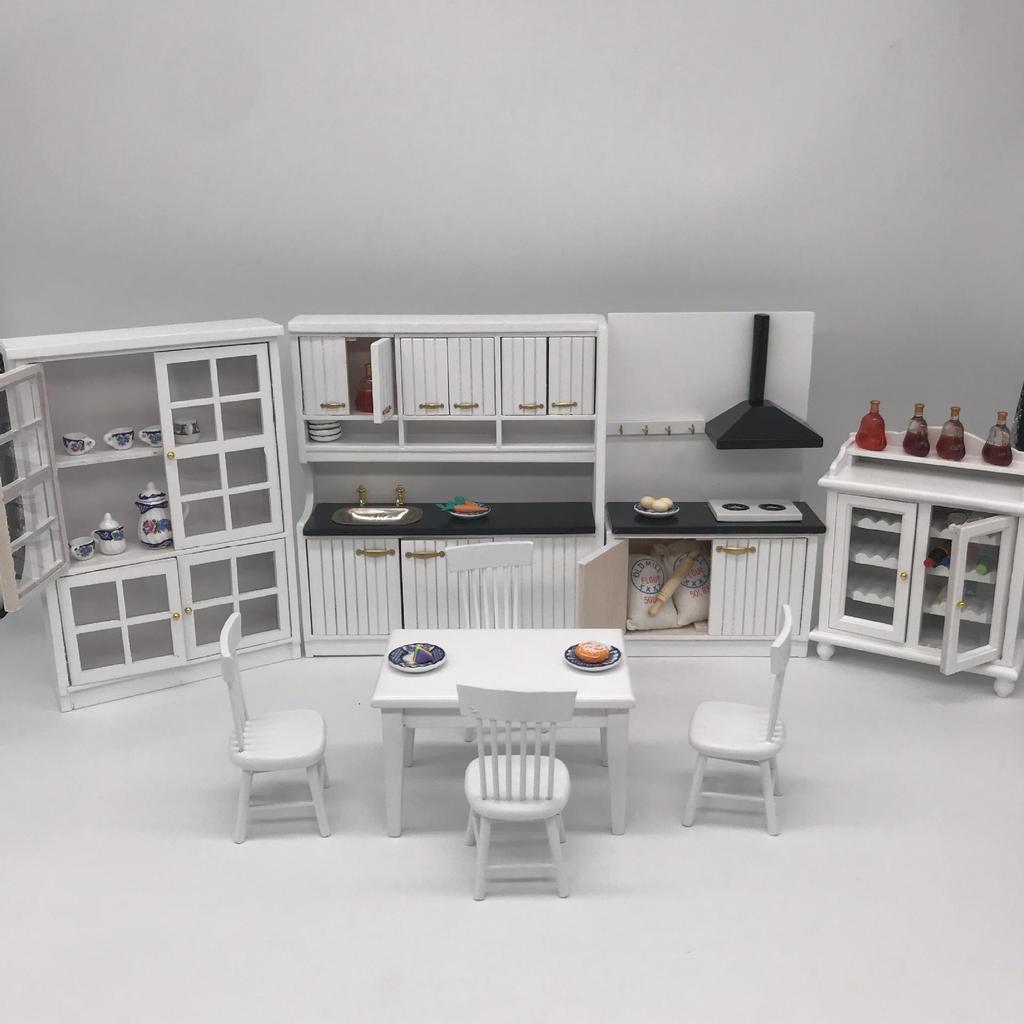 1:12er Maßstab Miniatur Palisander Hochlehner Holzpuppenhausstuhl