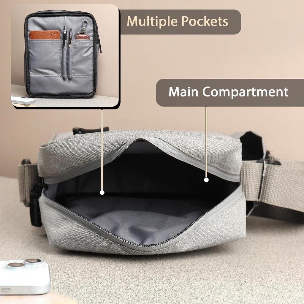 Water Resistance Side Bag - Travel Bag - Office Business Bag - Cross Body Bag - Messenger Bag - Sling Bag for Men and Women Adjustable Strap