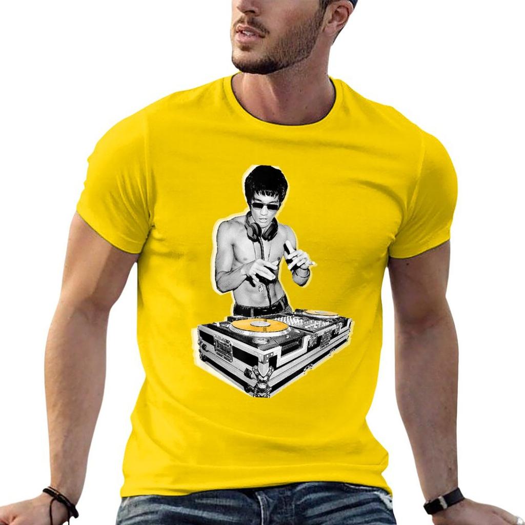 Bruces Dj Vintage Deejay Party Kung Fu Fan Music Lover Shirt Tshirt Tops Graphic Shirts Vintage T Shirt Unisex