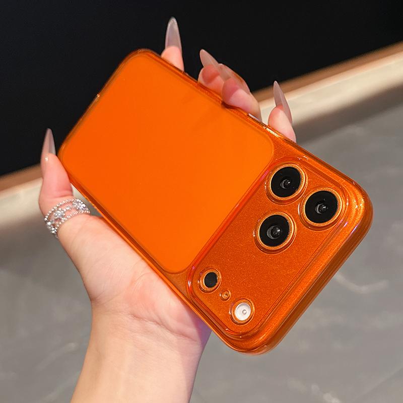 Orange Transparent Silicone Case for iPhone 17 16 15 14 13 Pro Max Back Cover Ultra Thin Soft TPU Shell Case for iPhone17 ProMax