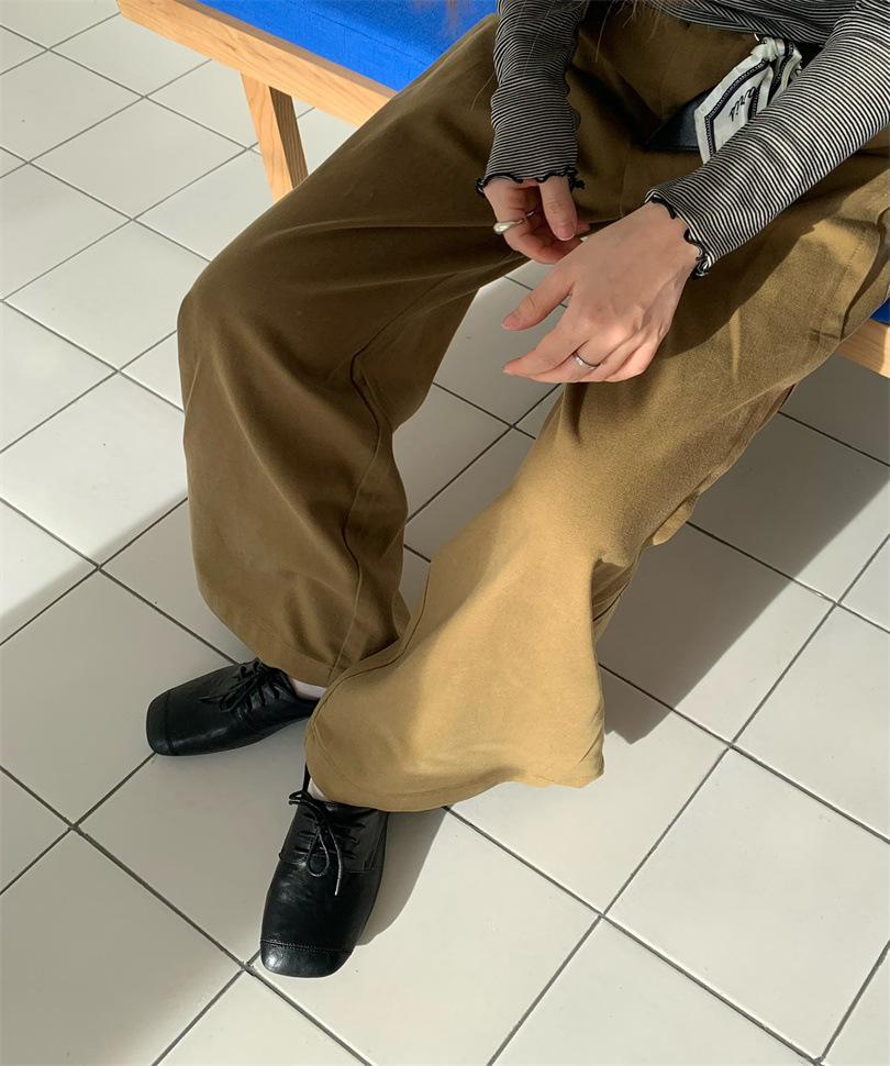 Niche lace-up black loafers single shoes women's shoes 2025 spring and autumn flat bottom with skirt British style small leather shoes