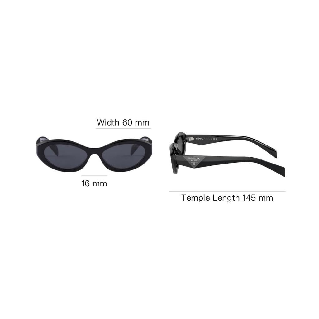 Prada Oval Sunglasses With Logo On The Temples Unisex sunglasses Black 0PR26ZS16K08Z55