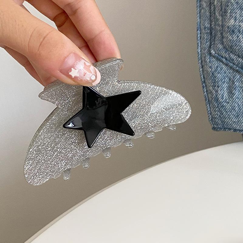 1pc Five pointed star high ponytail hair clip, small shark clip, high appearance hair accessory, summer
