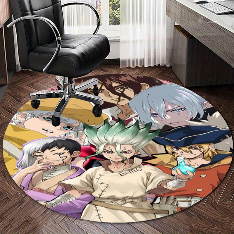 Personalized Dr. STONE Round Chair Office Rug - Perfect for Mat, Office Chair & More - Ideal Gift for Birthdays and Holidays