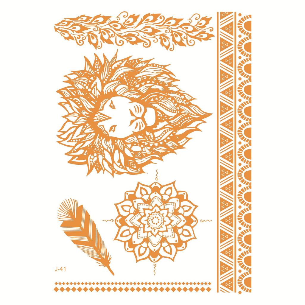 Metal Lace Waterproof Temporary Tattoo Stickers