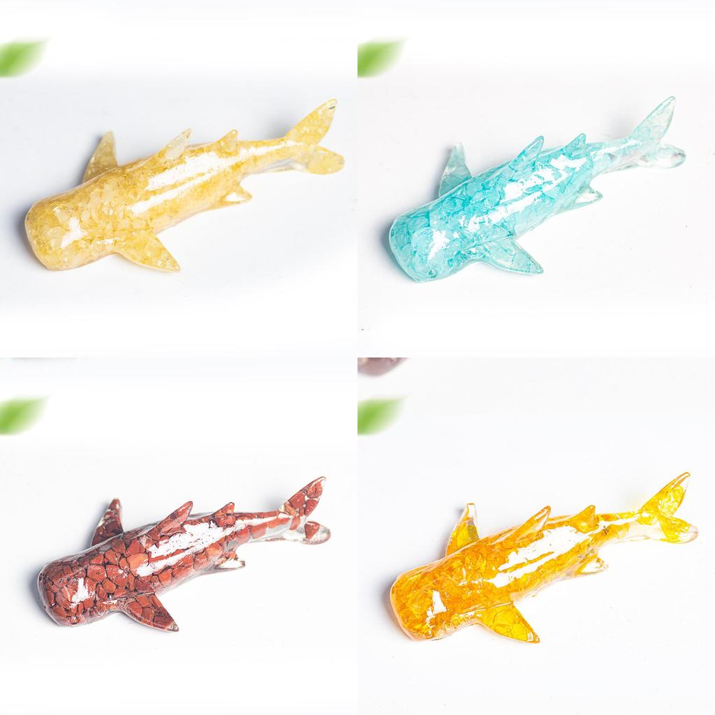 Deep Sea Whale Resin Figurine With Natural Crystals For Home Decor And Giftgiving
