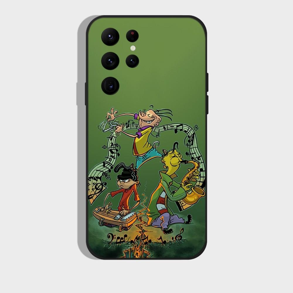 Cartoon Ed Edd N E-Eddy Phone Case for SamsungS24,S23,S22,S21,S20 Ultra Pro S10,S30Plus,20 Ultra Black Cover