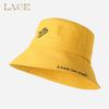 Summer Embroidery Letter Pattern Bucket Hat Fashion Girls Outdoor Sun Beach Fisherman Cap Classic Girly Casual Bob Panama Hat