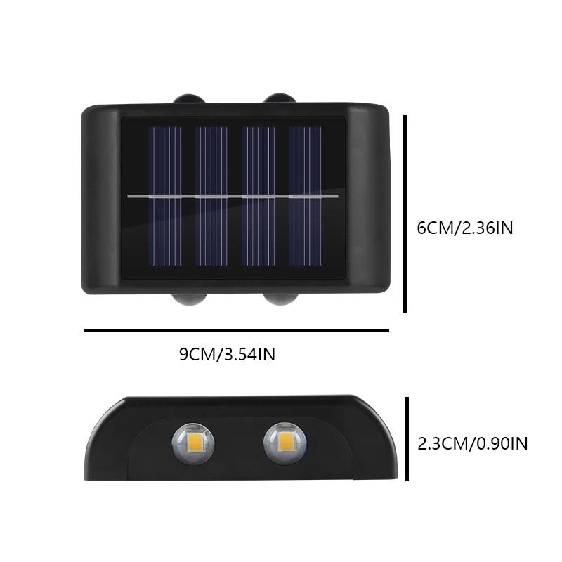 Neue 4-LED-Perlen Auf- und Ablicht Solar Wasserdichte Wandleuchte für Hof Garten Carport 4-LED-Perlen Auf- und Ablicht Solar