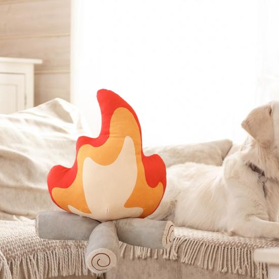 Fake Campfire Plushies Simulation Bonfire Plush Toy Soft Stuffed Funny Fake-Fire Camping Toy Cartoon Campfire Firewood Doll Floor Cushion Decorative