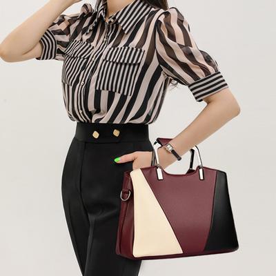 Bolsa de mão feminina de luxo com emenda da moda, bolsa feminina de designer, bolsa transversal de ombro com grande capacidade, bolsa tote casual feminina