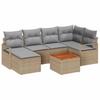 Garden Sofa Set with Cushions 8 Pcs Beige Poly Rattan
