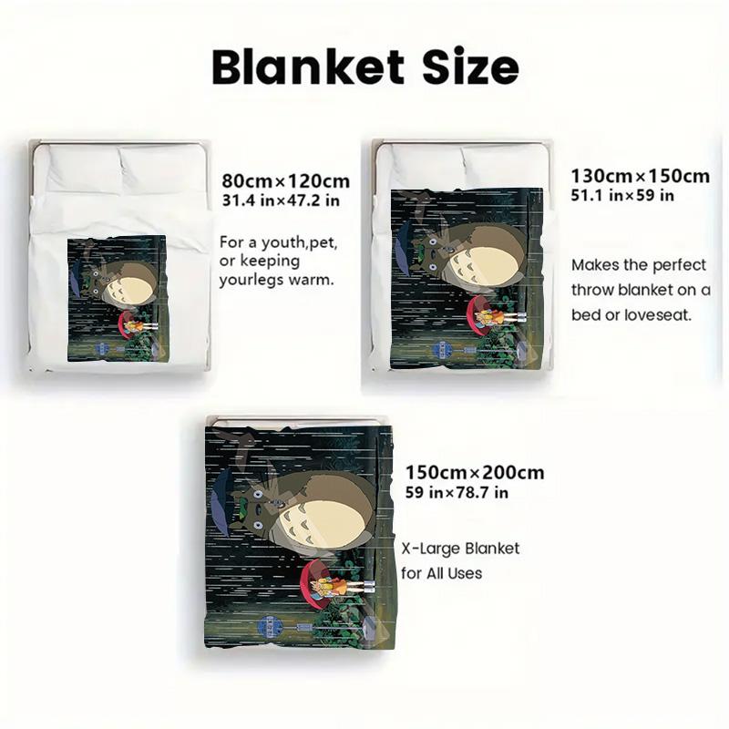 My Neighbor Totoro 2D Flat Pattern Flannel Blanket High quality All Seasons Warmth and Comfort Perfect for Christmas Gifts.261018307DMT