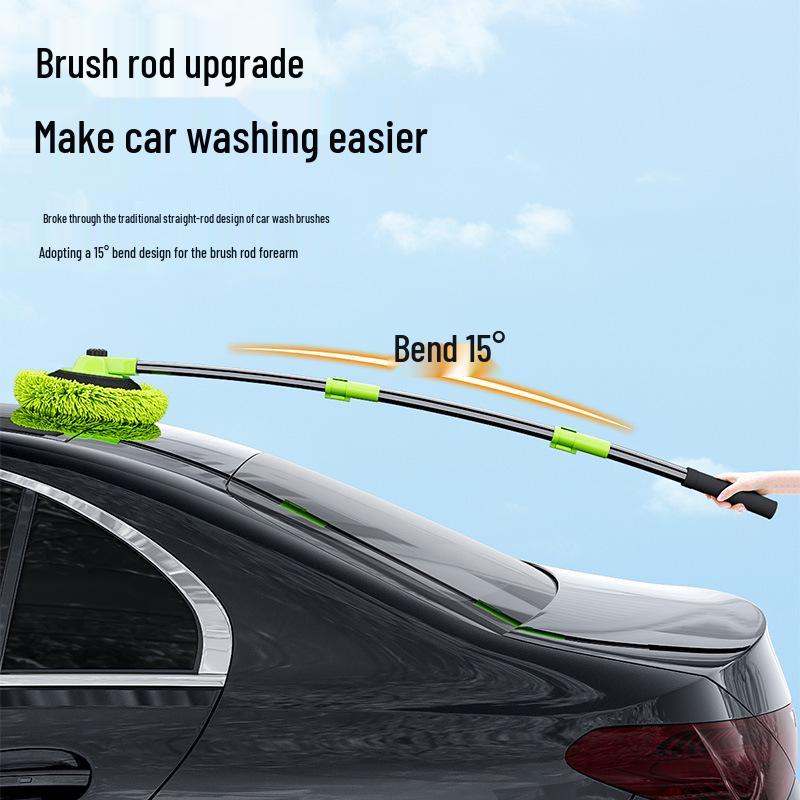 Extendable Car Wash Mop & Bendable Pole - Car-Friendly Cleaning Brush