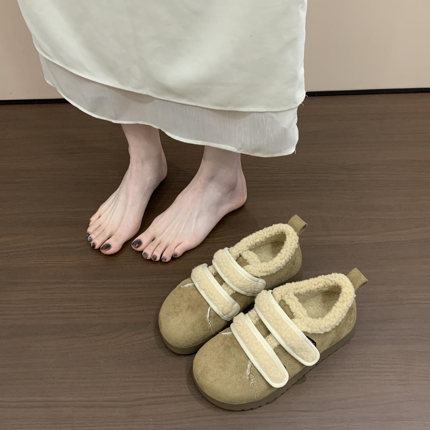 

Women s Large Size Soft Sole Winter Warm Anti-slip Fur One Snow Boots Padded Lined Ankle Boots Anti-slip Sports Fur Cotton Shoes 35 хаки