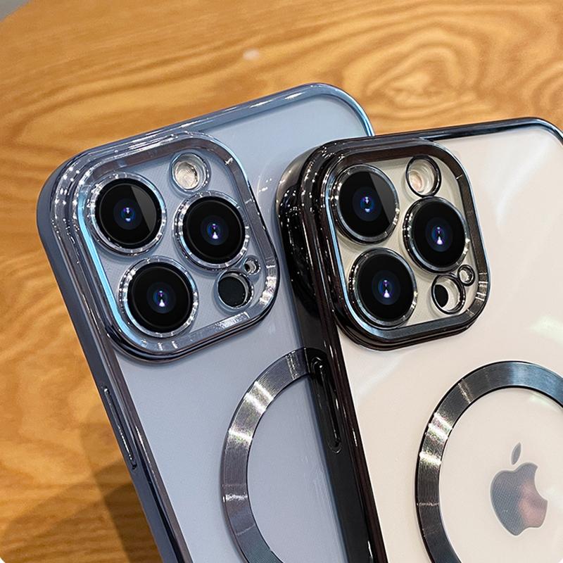 Glass Phone Camera Lens Protection Case For iPhone 13 15 14 12 11 Pro Max 8 Plus X XS XR With Logo Hole Plating Protector Cover