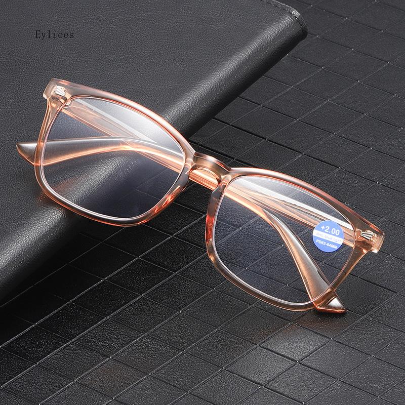 Fashion Square Full Frame Reading Glasses Lady Daily Commuter Hyperopia Eyeglasses Protect Eyes Anti Blue Light Men Eyewear