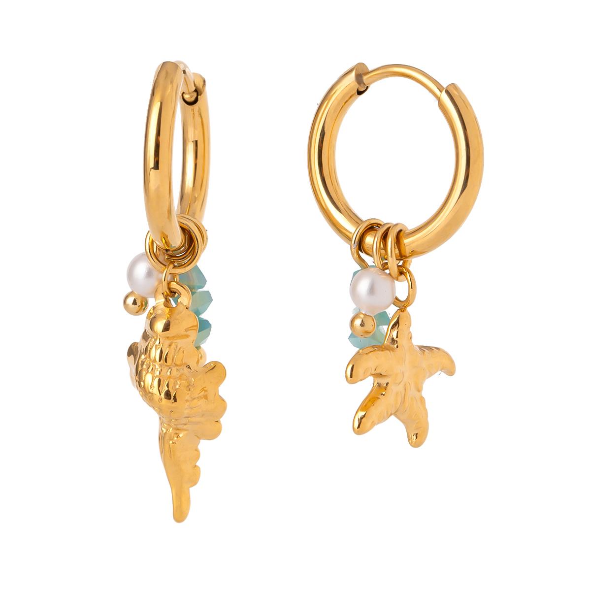 

Ocean Style Starfish Chic Small Pendant Earrings 18K PVD Plated Popular Jewelry Wholesales Accessories Hypoallergenic золотистый