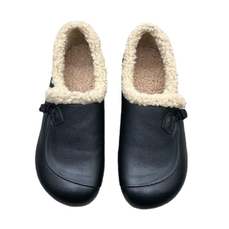 Autumn and Winter Mao Mao Women's Shoes Genuine Leather Soft-soled Comfortable Shoes New Pedal Single Shoes Flat Shoes