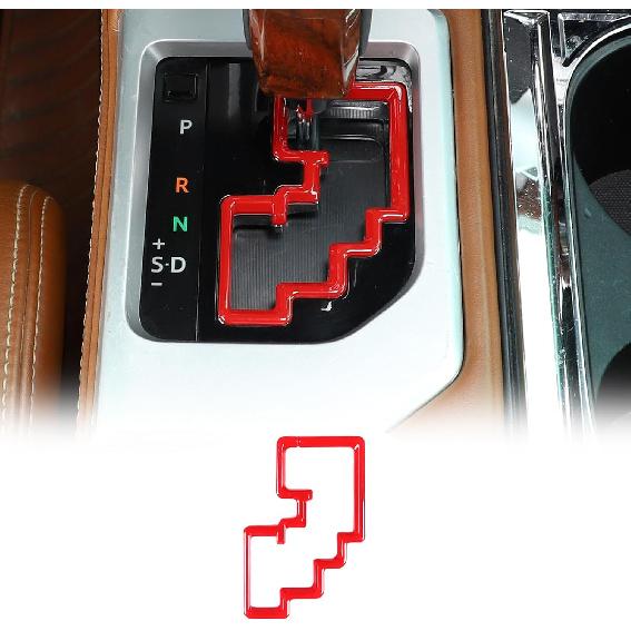 LLKUANG Car Center Console Gear Shift Panel Gear Track Decorative Frame Trim Compatible with Toyota Tundra 2014-2021 Gear Shifter Central красный