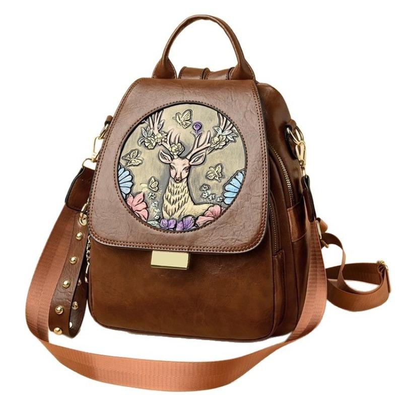 Embroidered Backpack, Lightweight and Multi-functional, Suitable for Travel, Leisure, and Study, Perfect for Students.