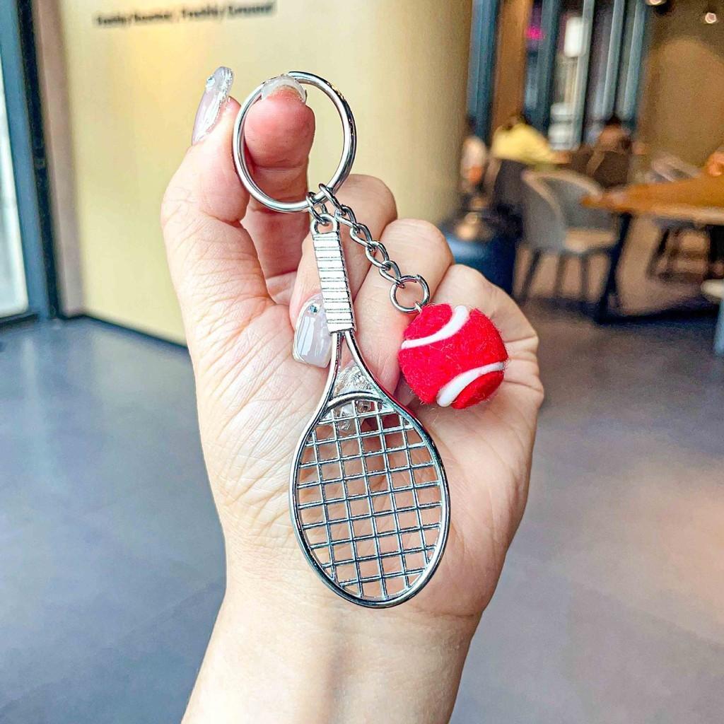 Tennis Metal Delightful Racket Keychain Fashionable Gift For Holidays Festivities And