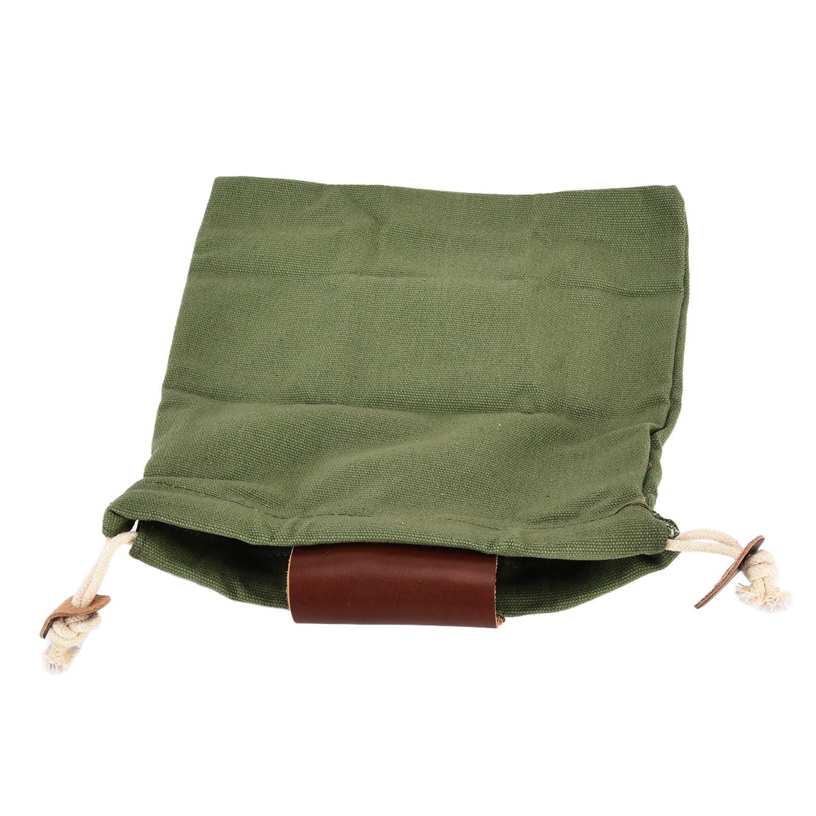 

Leather Canvas Foraging Pouch Belt Fruit Picking Bag for Camping Fruit CollectingArmy Green