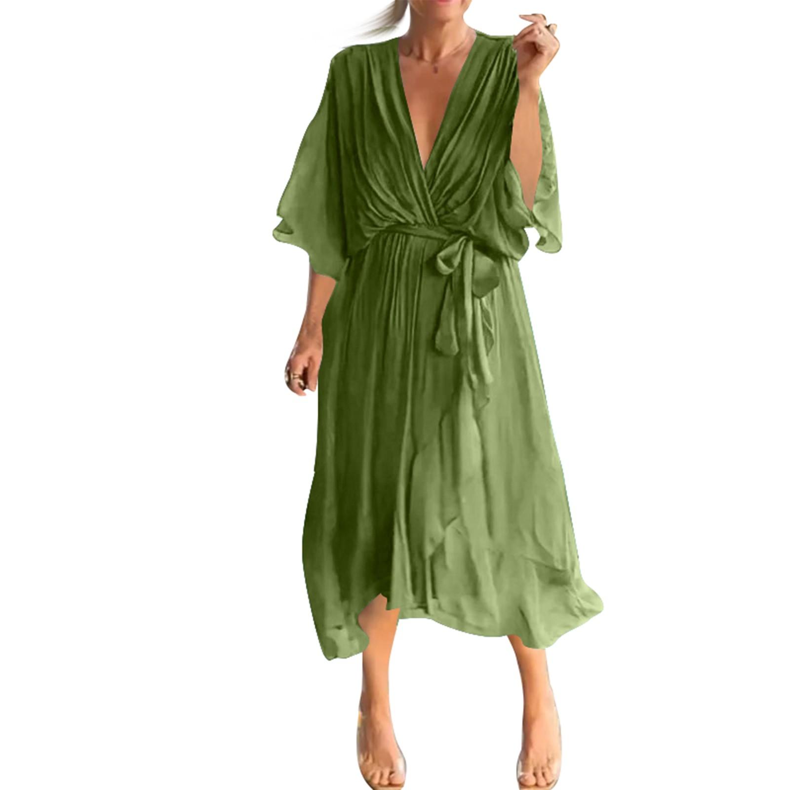 

Женские платья Seven Split Sleeve Loose Casual Light Irregular Plus Size Dresses XL