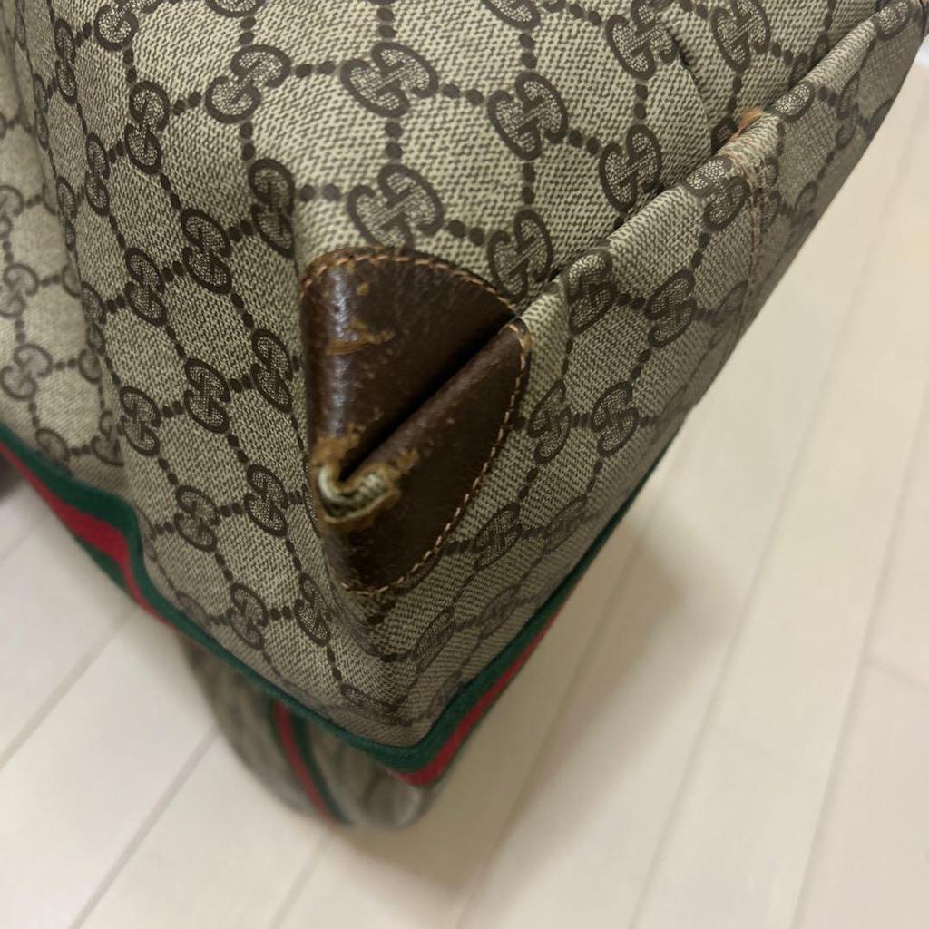 Used OLD GUCCI GG Boston Bag Sherry Line for travel