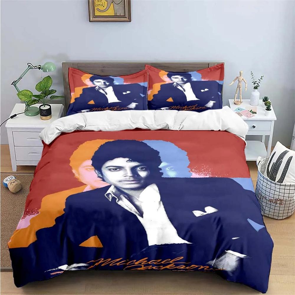 Exquisite Fashion M-Michael-Jackson Printing Bedding Set Duvet Cover Comforter Bed Youth Kids Girl Boys Birthday Gift