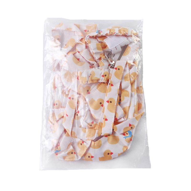 2pcs Set Animal Diaper Holder with Detachable Leash Breathable Fabric Fun Duck Diaper Leash Set