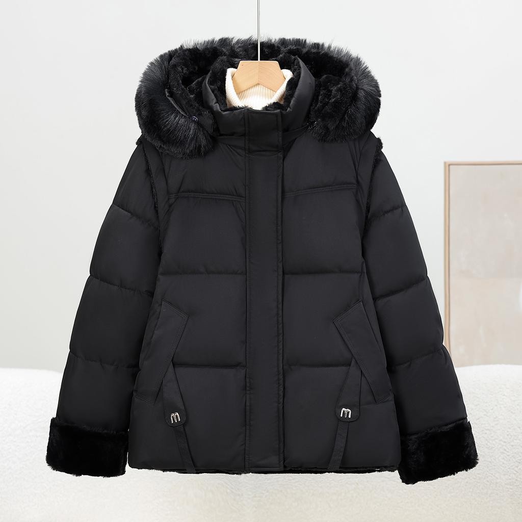 Big fur collar tooling clothes cotton clothes thickened short winter new Dongdaemun loose small coat tide
