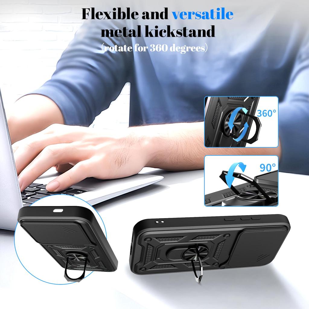 Sliding Camera Cover for Xiaomi Poco F8 Pro with Stand Anti-Fall Drop Protection Phone Case