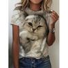 Kitten Animal T-shirt Cat 3D Print Summer Women Short Sleeve T Shirts Streetwear Harajuku Y2k Woman Girls Tees Clothing