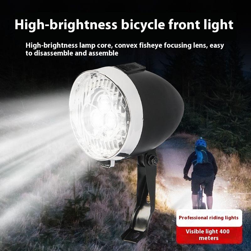 3 LED Retro Přední Světlo na Kolo 3 Režimy Svícení Přední Světlo Nabíjení Type-C Vintage Klasická Kola Přední Světlo Cyklistické Doplňky