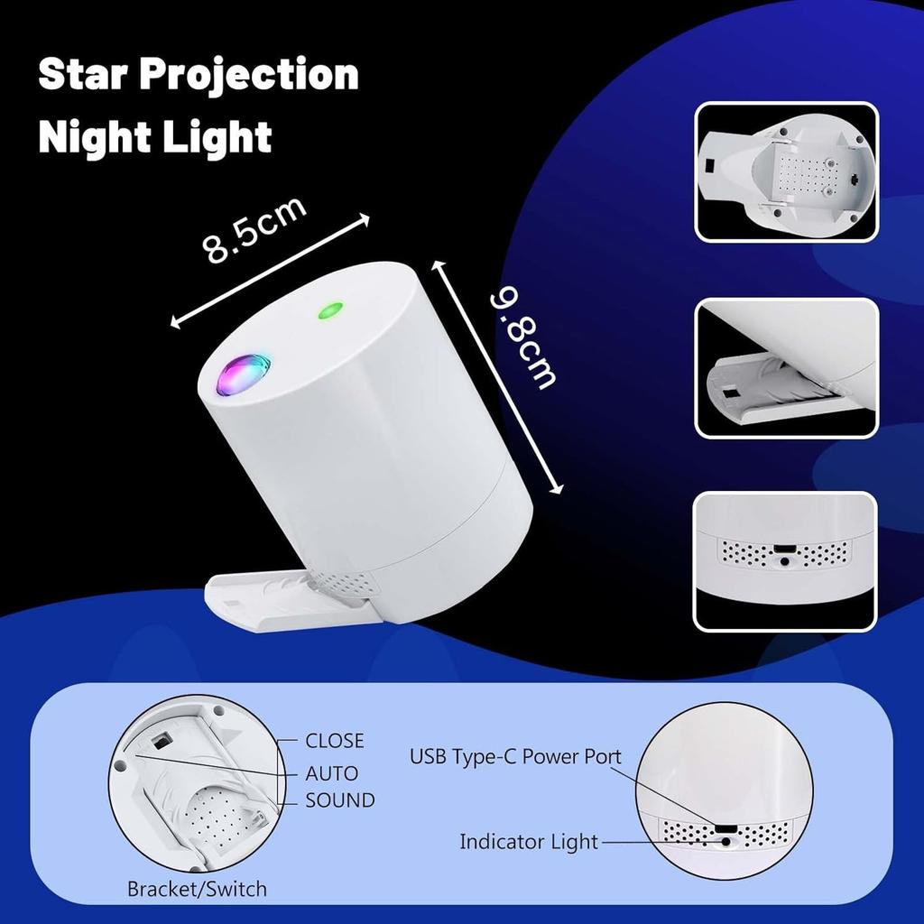 Star Projector Galaxy Projector, Exquisite Nebula Night Light Projector, Ocean Wave Galaxy Light with Remote Control,with Adjustable Speed