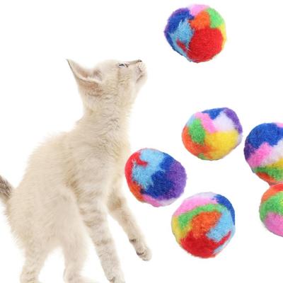 5pcs/set Colorful Cat Toys Ball Soft Bite Resistant Cat Training Mute Ball Pet Cat Throwing Ball for Cleaning Teeth