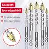 1Pcs Four-edged Cross Serrated Drill Bit Hexagonal Handle Alloy Steel Tile Drilling Tool 5-12mm Eccentric Drill