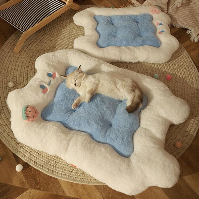 HOOPET Cat Mat Cat Sleeping Cushion Cat Bed Pillow Mattress Pet Floor Mat Kennel Winter Warm Dog Mat Pet Supplies