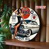 Vintage Texaco Tin Sign Retro Car Garage Metal Wall Art 7.87 Inch Indoor Outdoor Decor