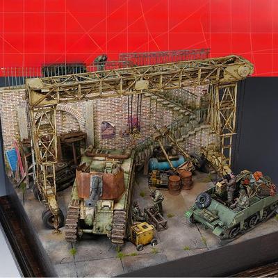 1/35 Building Model Kit Architecture DIY Scene Unfinished 1:35 Scale Diorama Open Air Workshop