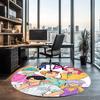 Saja Boys Printed Round Rug Carpet Chair Rug Area Rug Entryway Doormats,for Office Chair Living Room Bedroom Kitchen Room.