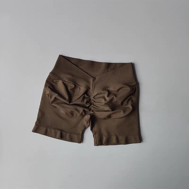 

Peach-Enhancing Knit Fitness Shorts: Mid-Waist, High-Stretch, Butt-Lifting Sports Pants Small