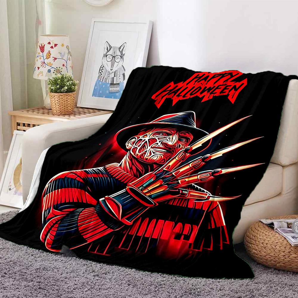 

1pc A Nightmare on Elm Street Flannel Throw Blanket - HD Printed Lightweight Soft Warm All-Season Blanket for Sofa, Bed, Travel, Camping 069 130cmx150cm