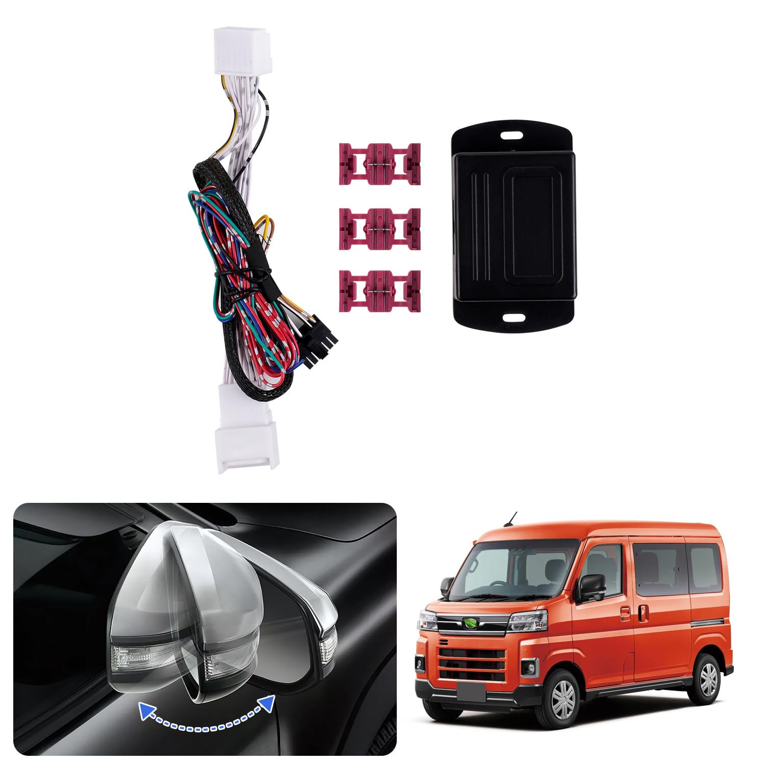 

Jiooy Daihatsu Atrai S700 Series Keyless Door Mirror Folding Unit for Atrai and Includes Locking Power Mirror Includes Automatic Accessory S700V,