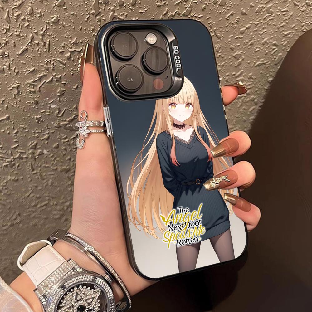 Angel Mahiru Shina Anime Phone Case for iPhone 16 15 14 13 12 11 X XR XS 8 7 Pro Max Plus Colored Translucent Smartphone Luxury