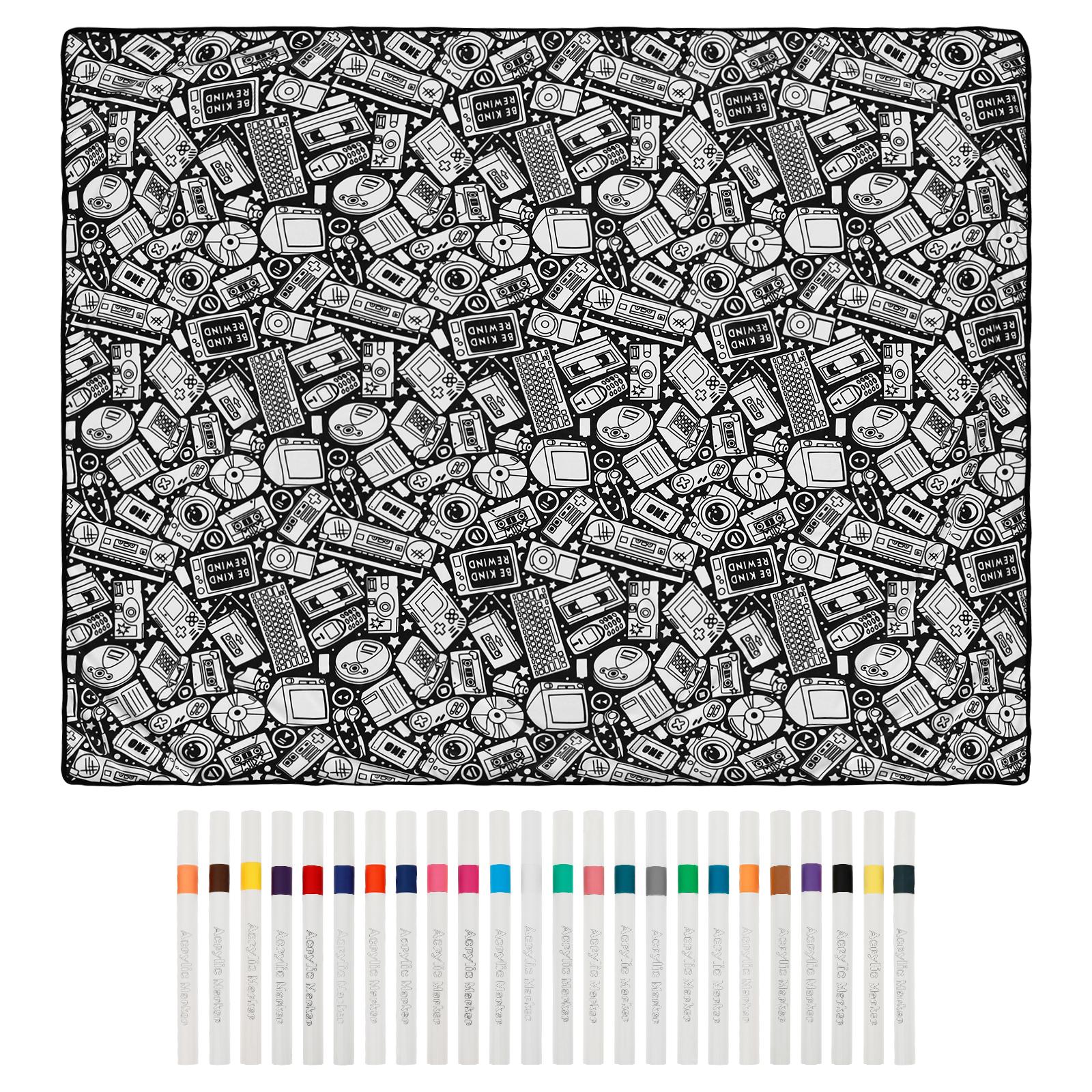 DIY Coloring Blanket with 24 Colored