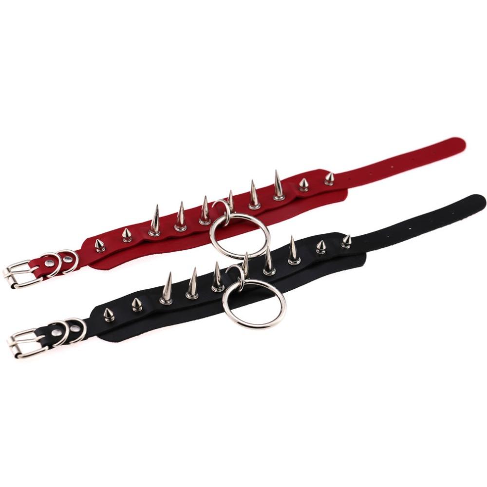 Black Spike Choker Goth  Punk Harajuku  Collar Belt Necklace Pu Leather Chocker  Cosplay Club Party  Festival Jewelry