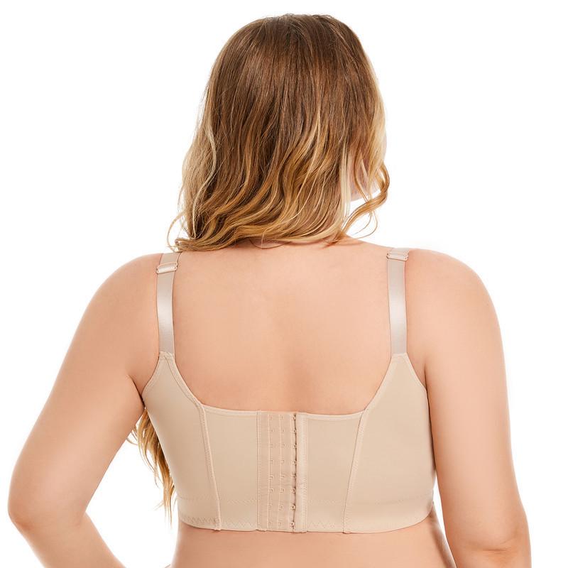 Wire-Free Push-Up Vest Bra with Side Support and Adjustable Straps